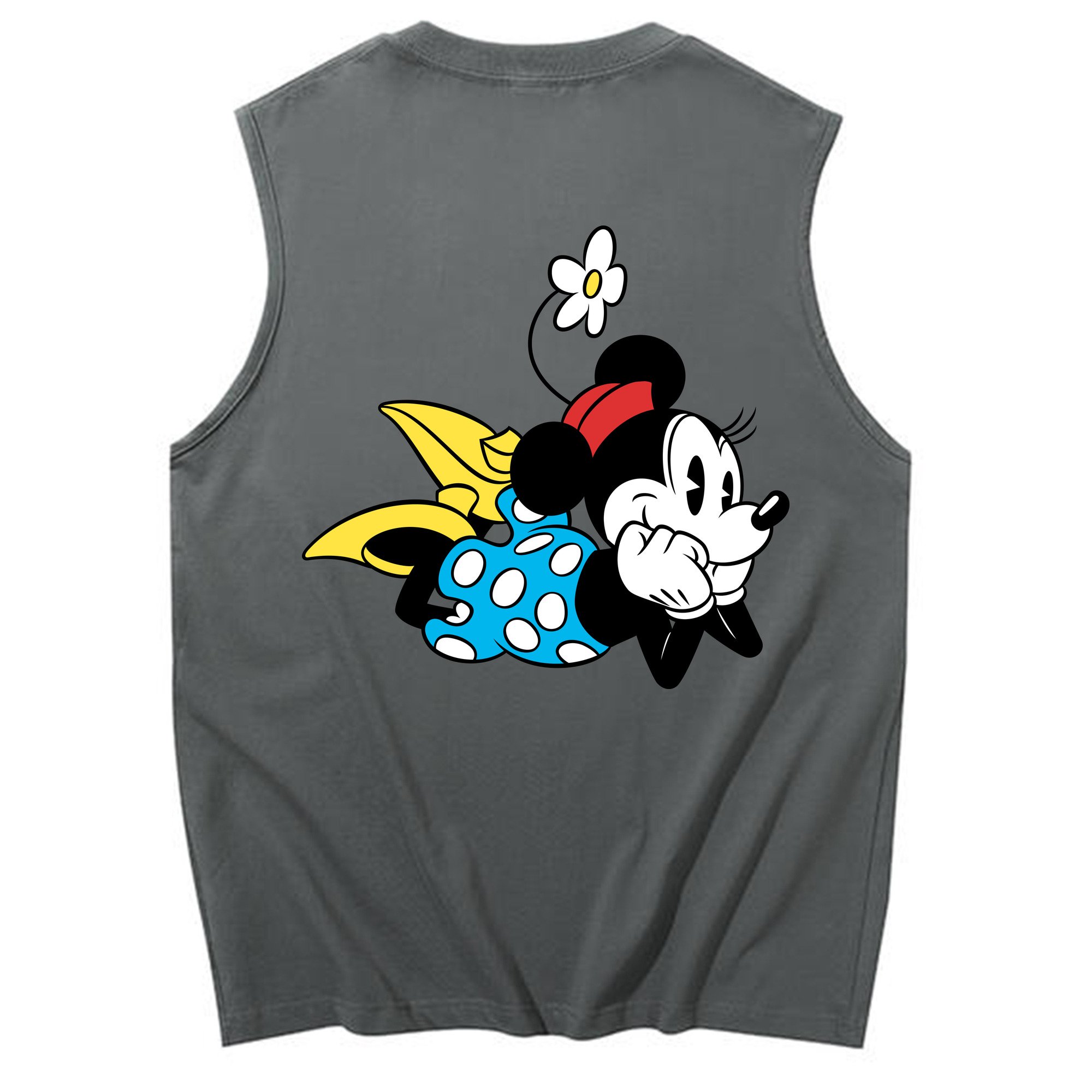 ミッキーマウス Mickey Mouse コットン100％タンクトップ（背面プリント）